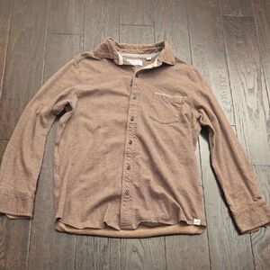 Borgo 28 Large Men's Casual Tan Button Down Shirt